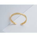 Opens adjustable simple twist stainless steel designers gold plated bangles jewelry women